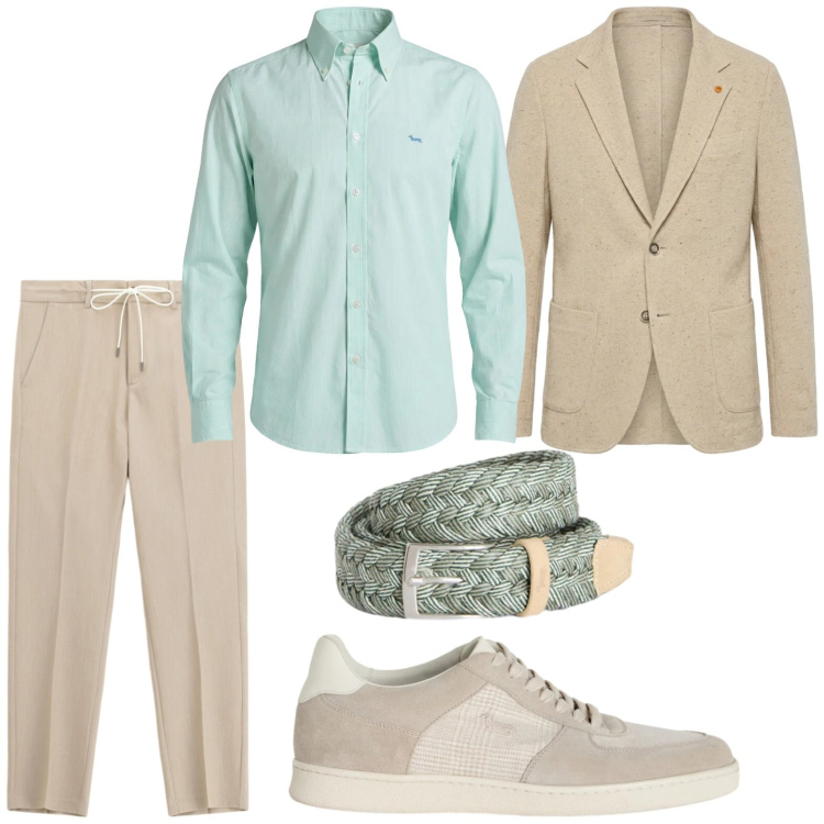 Outfit uomo - Guardaroba classico. Stile Trendy per Ufficio. Abbinamento con pantaloni, camicie, sneakers, cinture, giacche.