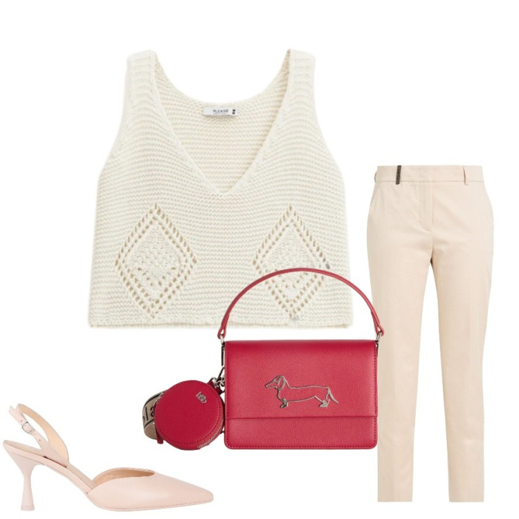 Outfit donna - Total look #2409680. Stile Casual chic per Tutti i giorni. Abbinamento con pantaloni, décolleté, borse a tracolla, top.