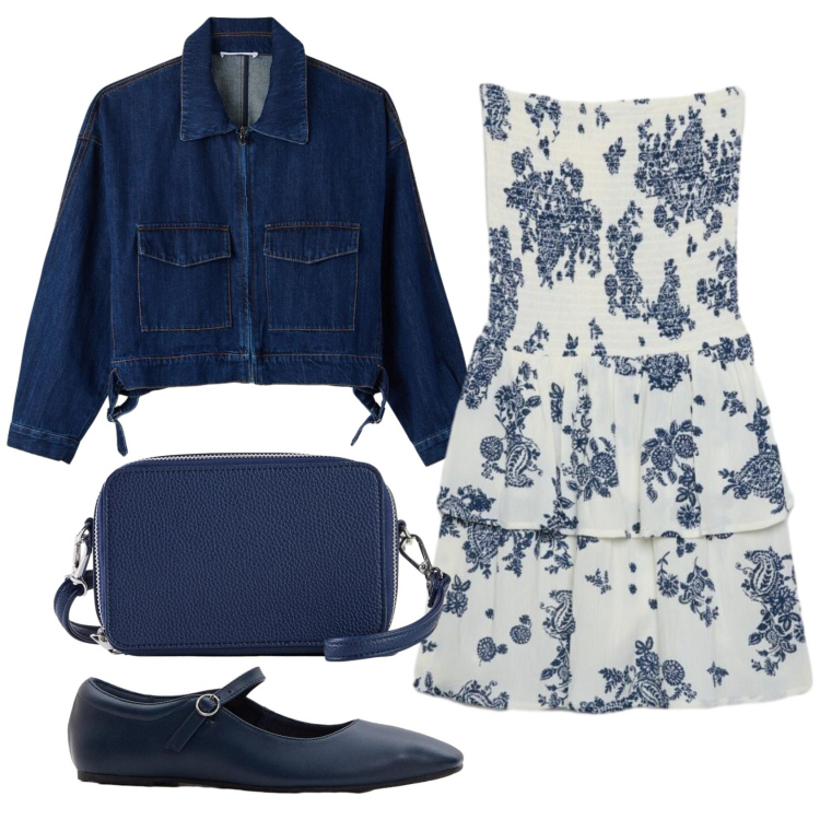 Outfit donna - Total look #2409704. Stile Romantica per Tutti i giorni. Abbinamento con ballerine, borse a tracolla, vestiti corti, cappotti.