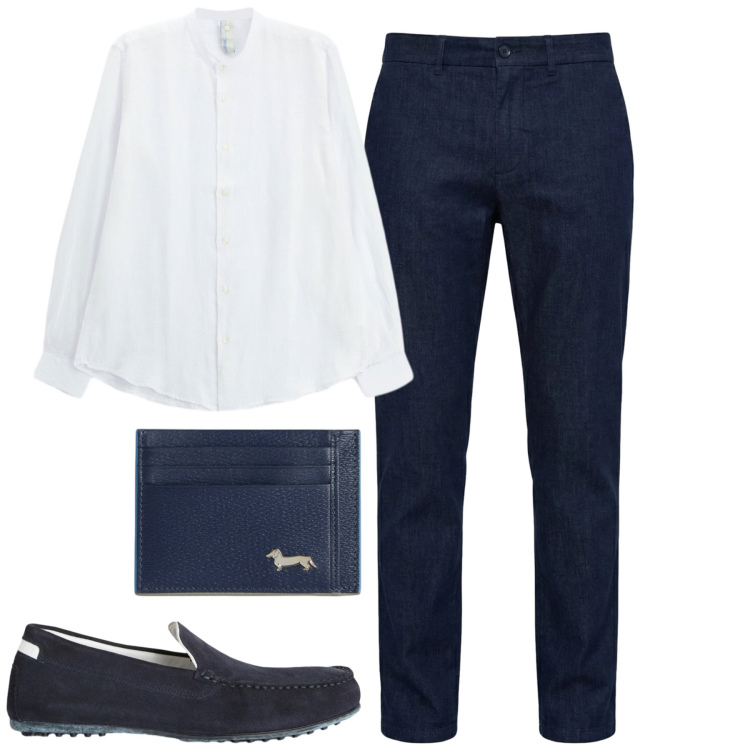 Outfit uomo - Total look #2409738. Stile Urban per Tutti i giorni. Abbinamento con camicie, scarpe stringate, portafogli, pantaloni chino.
