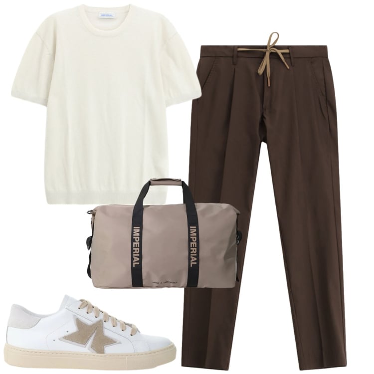 Outfit uomo - Total look #2409749. Stile Casual per Tutti i giorni. Abbinamento con pantaloni, borse sportive, sneakers, t-shirt.
