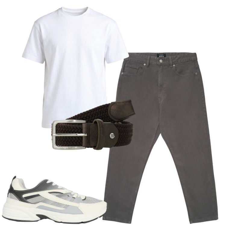 Outfit uomo - Total look #2409761. Stile Casual per Tutti i giorni. Abbinamento con sneakers, pantaloni, cinture, t-shirt.