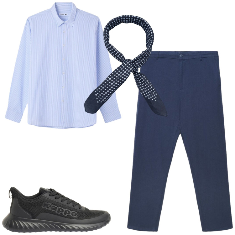 Outfit uomo - Total look #2409949. Stile Urban per Tutti i giorni. Abbinamento con sneakers, pantaloni, camicie, sciarpe e foulard.