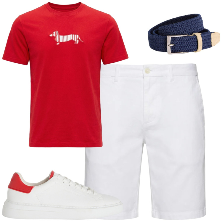 Outfit uomo - Total look #2409956. Stile Casual per Tutti i giorni. Abbinamento con cinture, bermuda, sneakers, t-shirt.