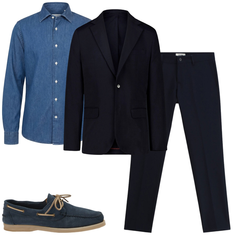 Outfit uomo - Total look #2409963. Stile Urban per Tutti i giorni. Abbinamento con pantaloni, scarpe stringate, camicie, giacche.