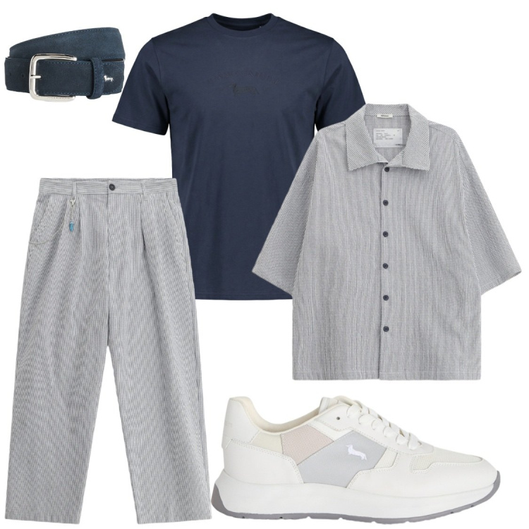 Outfit uomo - Look comodi. Stile Trendy per Serata speciale. Abbinamento con pantaloni, camicie a manica corta, t-shirt, cinture, sneakers.