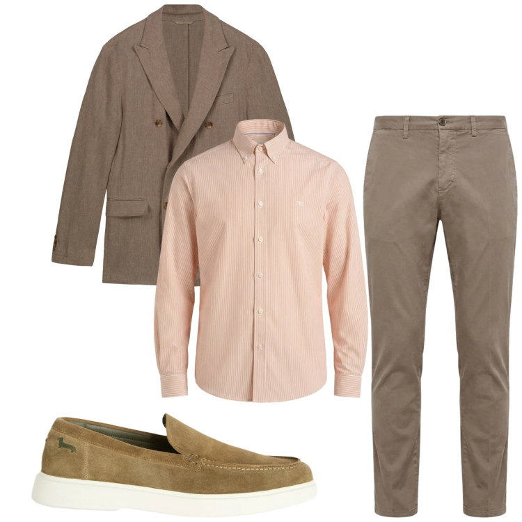 Outfit uomo - Total look #2410031. Stile Business/Elegante per Ufficio. Abbinamento con camicie, scarpe stringate, pantaloni chino, giacche.