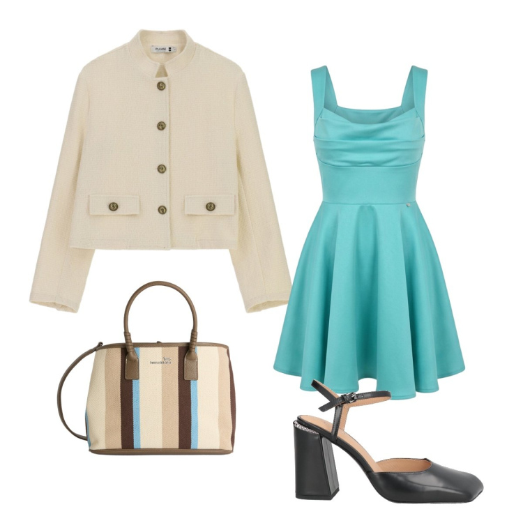 Outfit donna - 1 giugno. Stile Bon Ton per Tutti i giorni. Abbinamento con décolleté, vestiti corti, shopping bag, cappotti.
