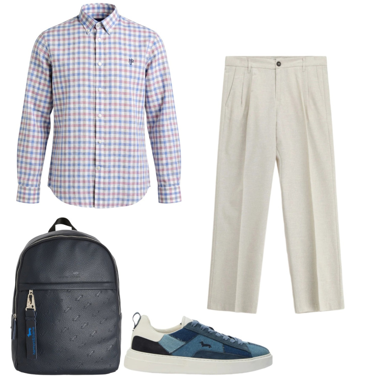 Outfit uomo - Total look #2410203. Stile Trendy per Tutti i giorni. Abbinamento con pantaloni, borse sportive, camicie, sneakers.