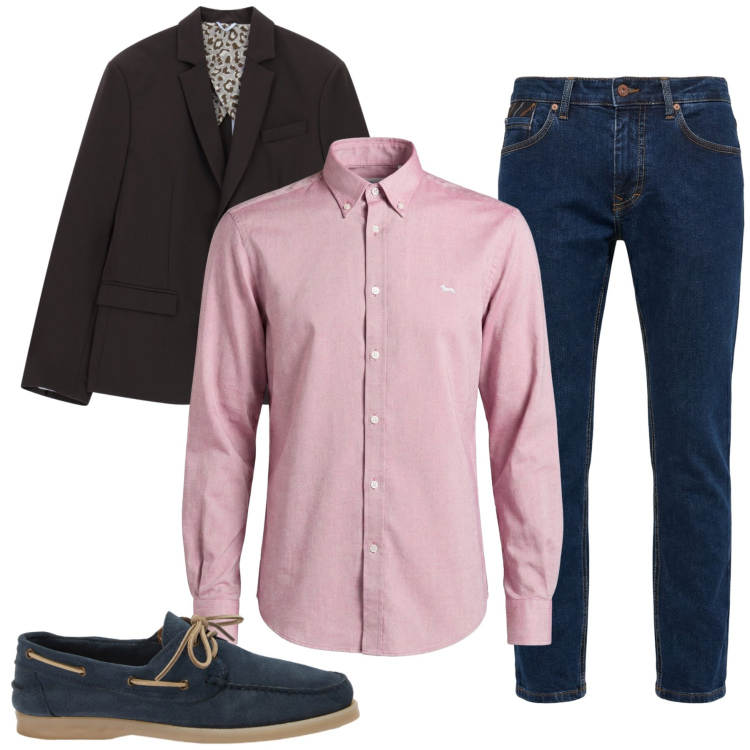 Outfit uomo - Total look #2410204. Stile Urban per Tutti i giorni. Abbinamento con giacche, pantaloni, camicie, scarpe stringate.