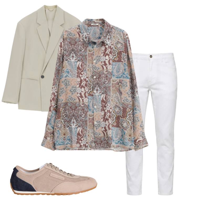 Outfit uomo - Total look #2410205. Stile Trendy per Tutti i giorni. Abbinamento con camicie, giacche, sneakers, jeans.