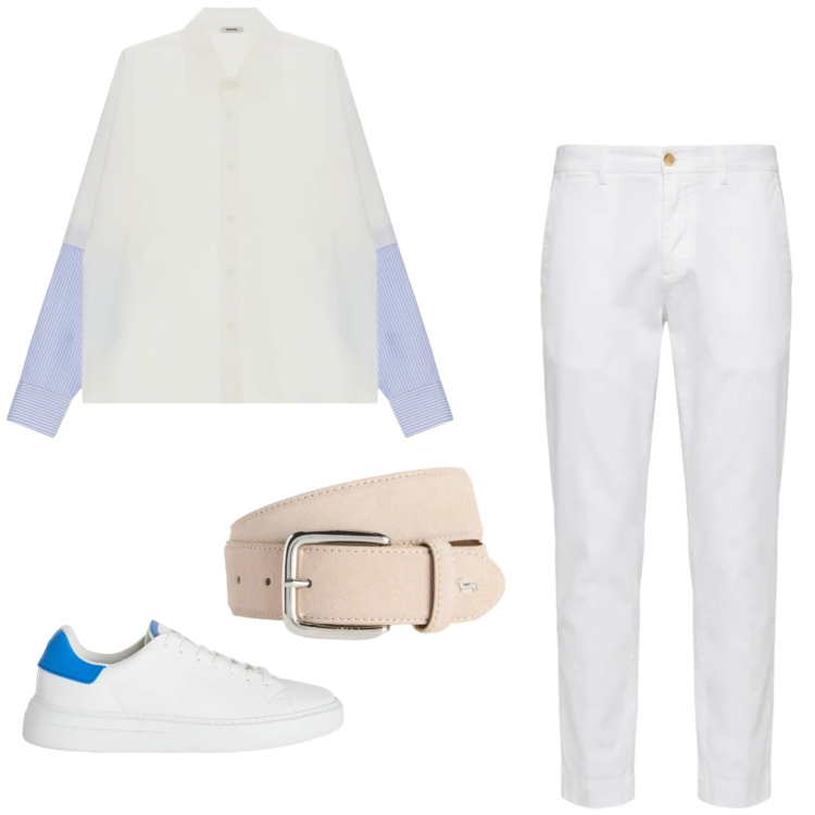 Outfit uomo - Total look #2410206. Stile Urban per Tutti i giorni. Abbinamento con camicie, sneakers, cinture, pantaloni chino.