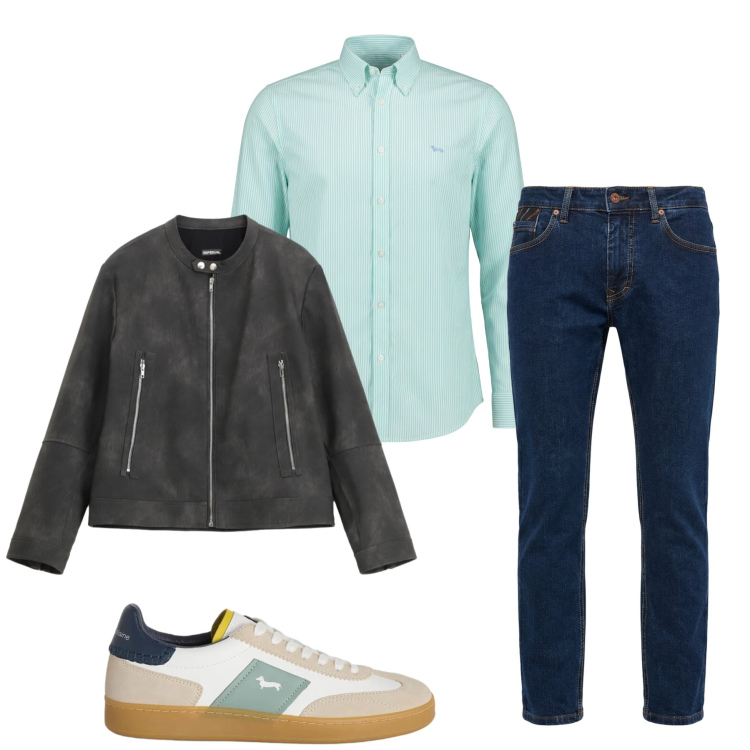 Outfit uomo - Total look #2410219. Stile Trendy per Tutti i giorni. Abbinamento con giacche, pantaloni, camicie, sneakers.