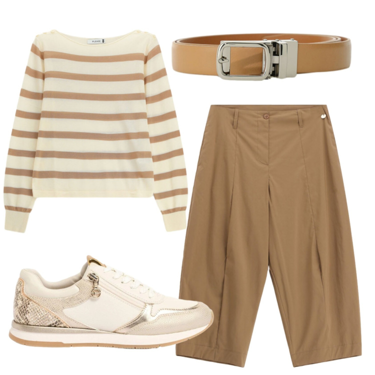 Outfit donna - Total look #2410258. Stile Basic per Tutti i giorni. Abbinamento con sneakers, pantaloni, cinture, maglieria.