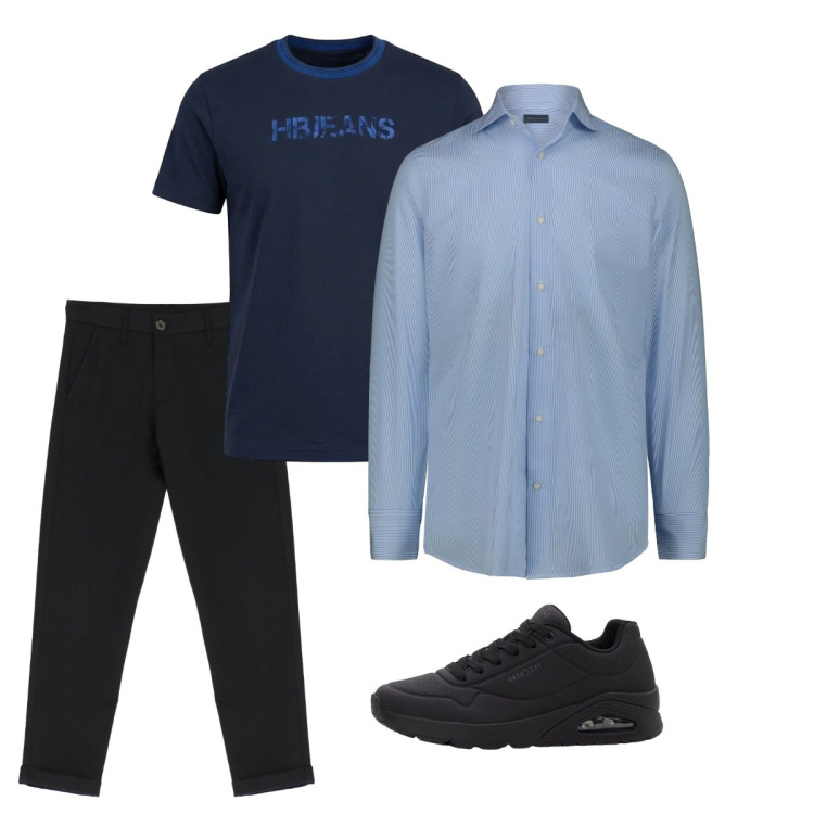 Outfit uomo - Maggio. Stile Casual per Tutti i giorni. Abbinamento con sneakers, pantaloni, t-shirt, camicie.