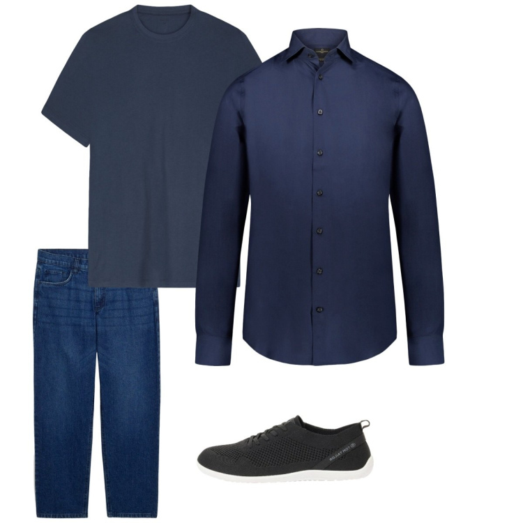 Outfit uomo - Maggio. Stile Casual per Tutti i giorni. Abbinamento con jeans dritti, sneakers, t-shirt, camicie.