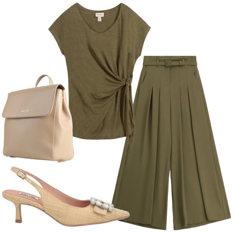 Outfit donna - Total look #2410354. Stile Basic per Serata fuori. Abbinamento con décolleté, zaini, t-shirt, pantaloni a palazzo.
