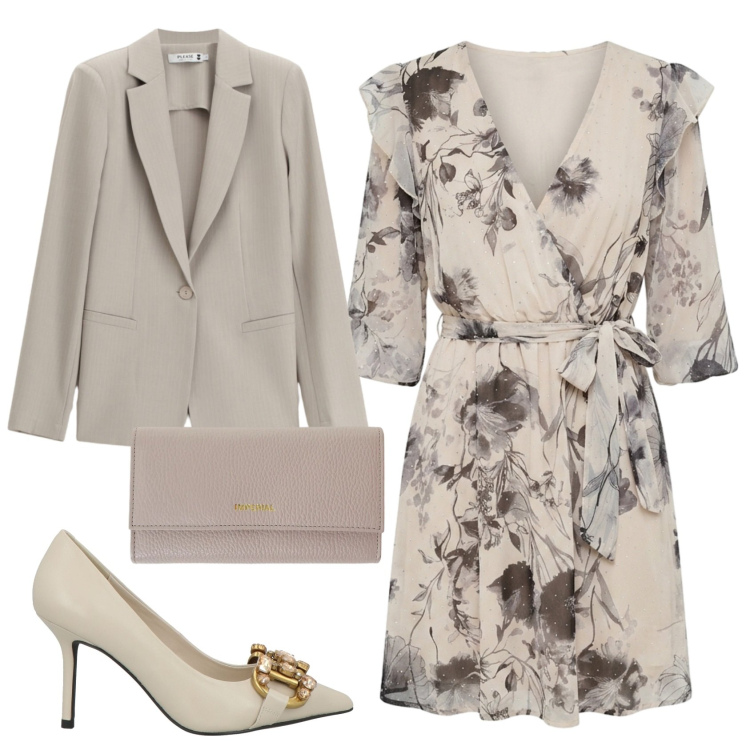 Outfit donna - Total look #2410387. Stile Bon Ton per Cerimonia. Abbinamento con décolleté, portafogli, vestiti corti, blazer.