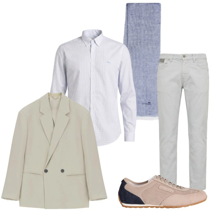 Outfit uomo - Total look #2410406. Stile Casual per Tutti i giorni. Abbinamento con giacche, sneakers, pantaloni, camicie, sciarpe.