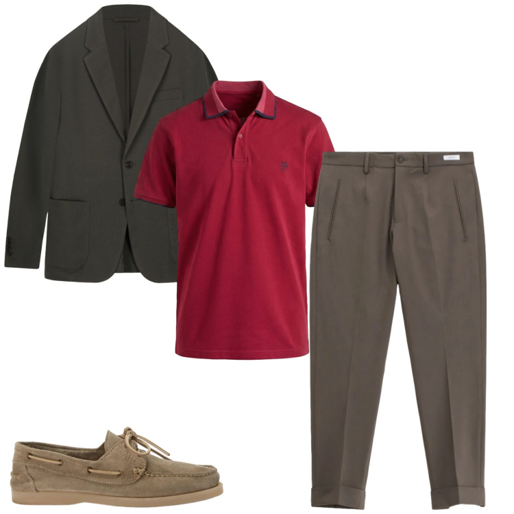 Outfit uomo - Total look #2410513. Stile Trendy per Serata speciale. Abbinamento con pantaloni, scarpe stringate, polo, giacche.