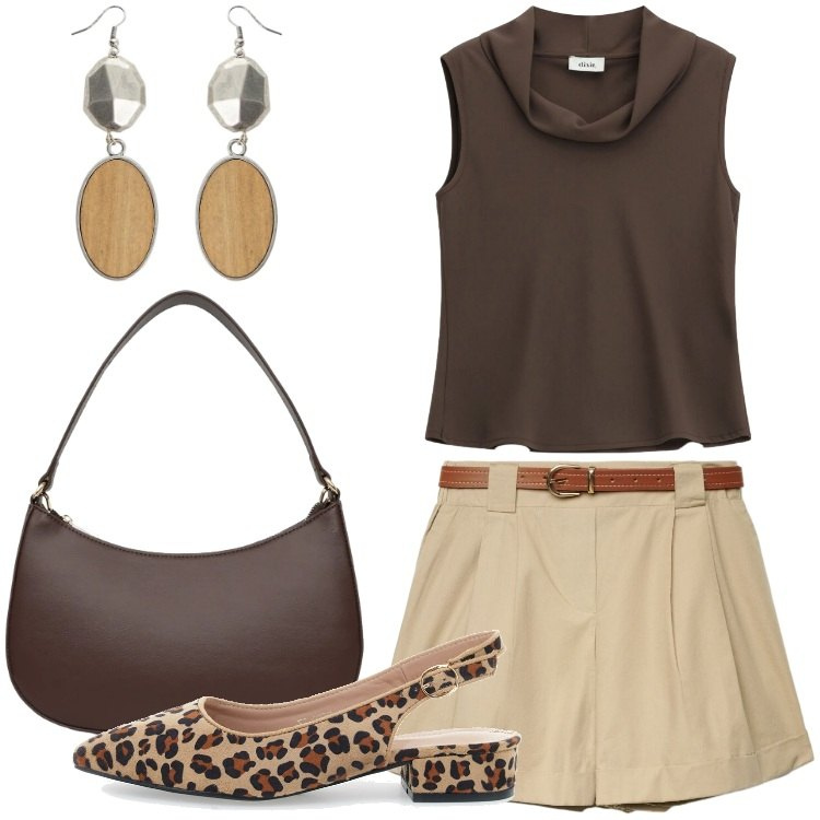 Outfit donna - Giugno con le ballerine - @antonellal. Stile Casual chic per Tutti i giorni. Abbinamento con shorts, borse a tracolla, orecchini, top, ballerine.