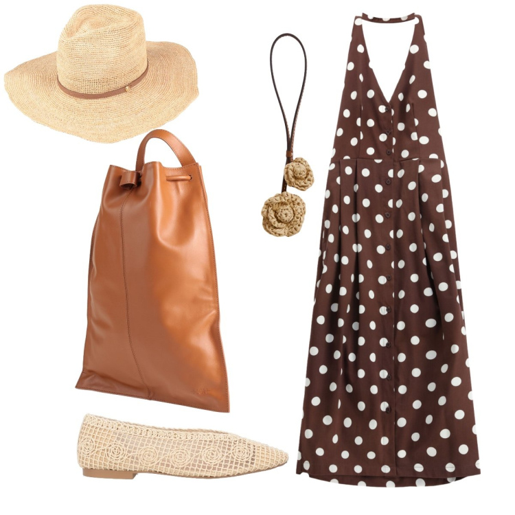 Outfit donna - Le ballerine flat iconiche e raffinate. Stile Glamour per Tutti i giorni. Abbinamento con ballerine, zaini, cappelli, vestiti midi/longuette, ciondoli.