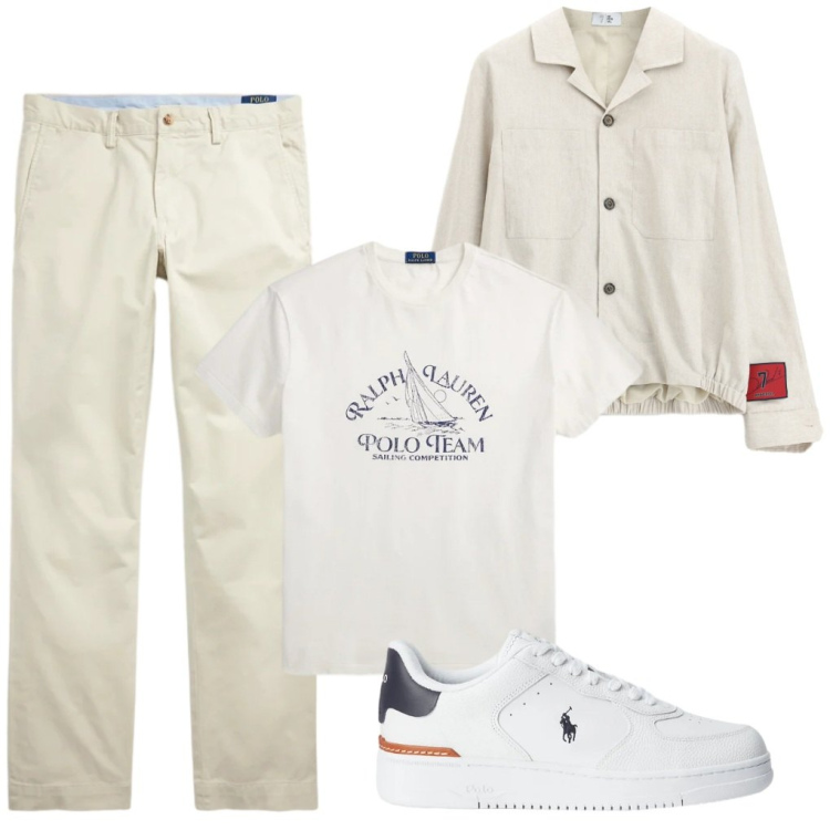 Outfit uomo - G. Andare in bianco. Stile Urban per Tutti i giorni. Abbinamento con cappotti, sneakers, t-shirt, pantaloni.