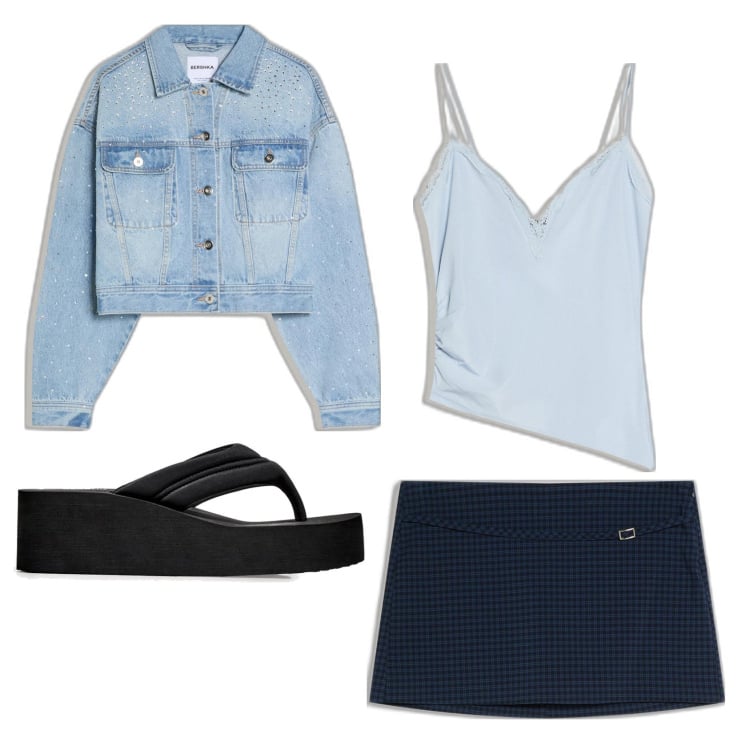 Outfit mujer - Casual look. Estilo Casual para Todos los días. Combinación con sandalias, faldas, blazers, top.