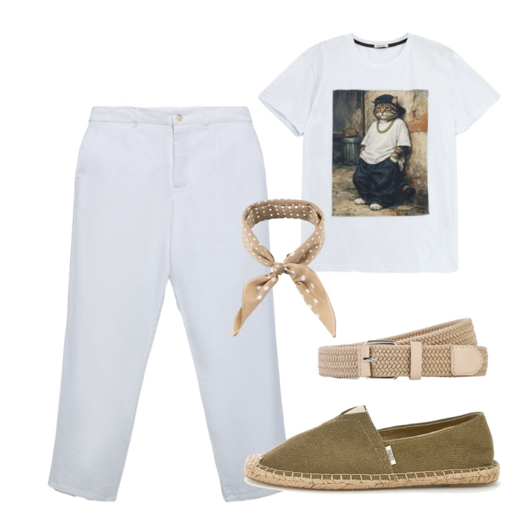 Outfit uomo - Freschezza e semplicità. Stile Casual per Mare. Abbinamento con cinture, pantaloni chino, t-shirt, sciarpe e foulard, espadrillas.