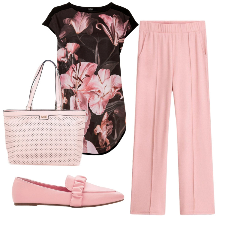 Outfit donna - Total look #2411120. Stile Basic per Ufficio. Abbinamento con maglieria, pantaloni, mocassini, borse a spalla.