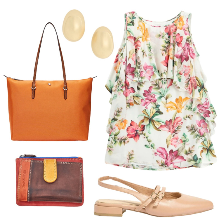 Outfit donna - Ballerine leggere. Stile Casual per Tutti i giorni. Abbinamento con ballerine, vestiti corti, borse tote, orecchini, portafogli.