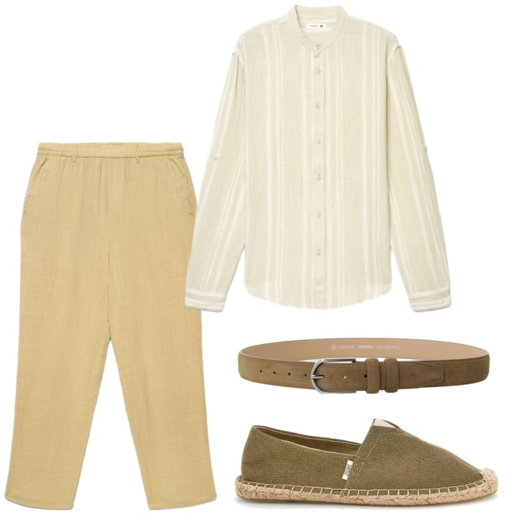 Outfit uomo - Total look #2411150. Stile Casual per Tutti i giorni. Abbinamento con pantaloni, camicie, cinture, espadrillas.