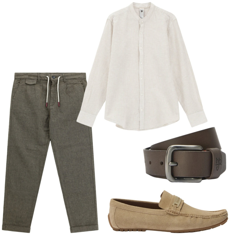 Outfit uomo - Total look #2411159. Stile Casual per Tutti i giorni. Abbinamento con camicie, pantaloni, scarpe stringate, cinture.