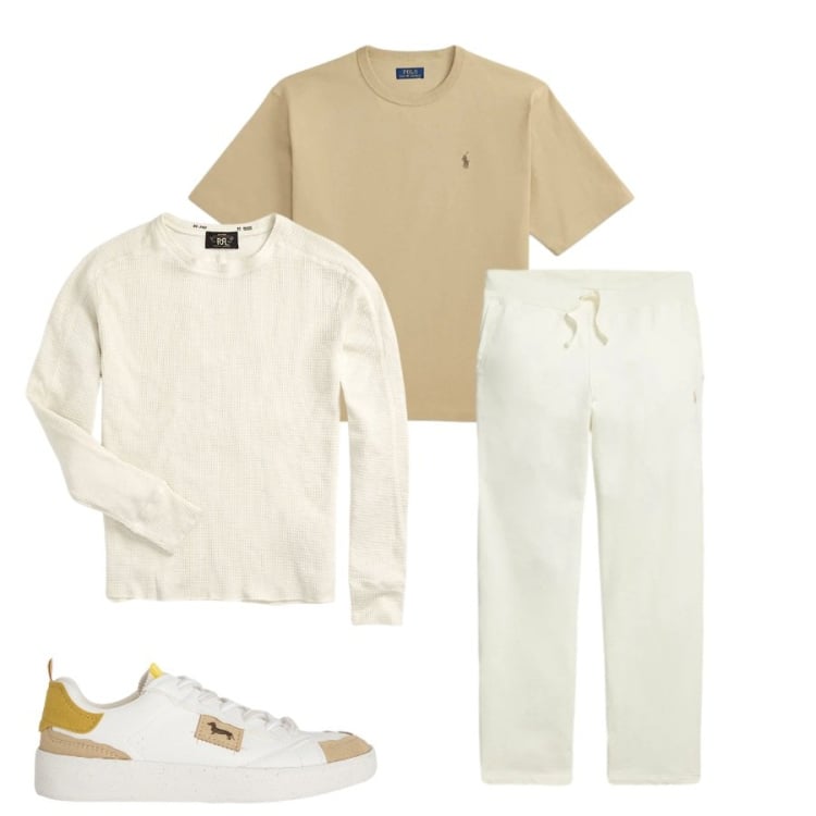 Outfit uomo - Total look #2411182. Stile Casual per Tutti i giorni. Abbinamento con sneakers, maglieria, pantaloni, t-shirt.