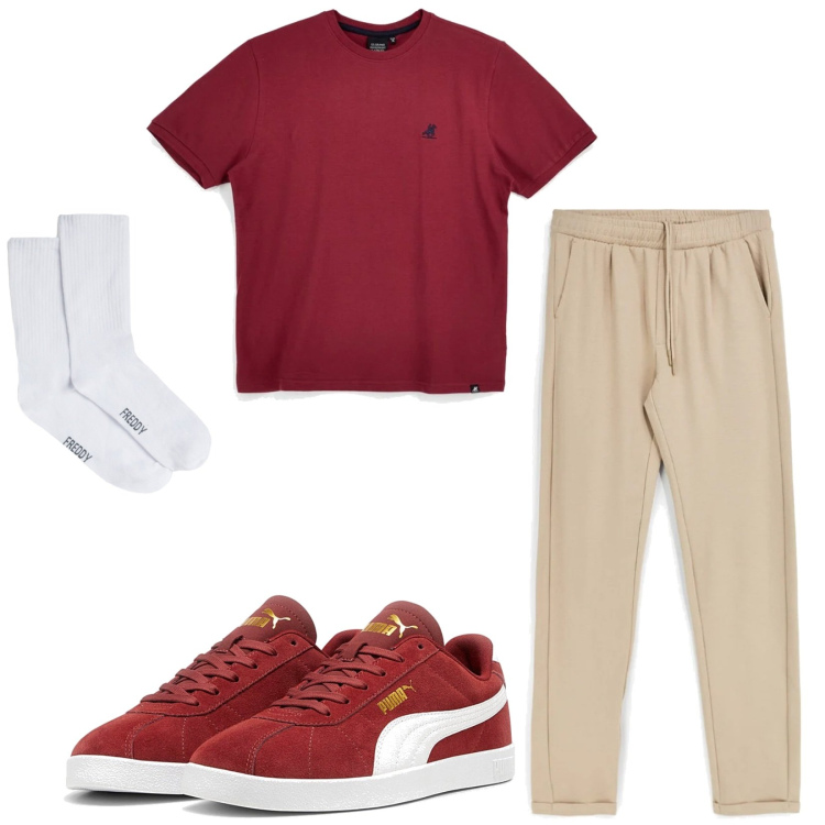 Outfit uomo - Total look #2411200. Stile Urban per Sport. Abbinamento con calzini, sneakers, t-shirt, pantaloni.
