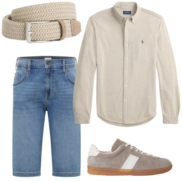 Outfit uomo - Total look #2411342. Stile Casual per Tutti i giorni. Abbinamento con bermuda, cinture, camicie, sneakers.