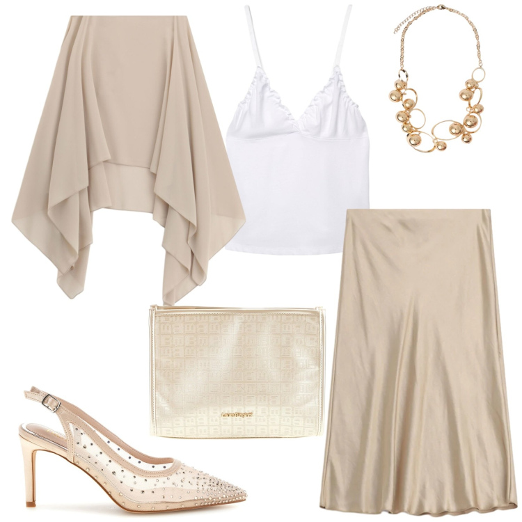 Outfit donna - Total look #2411398. Stile Bon Ton per Cerimonia. Abbinamento con canottiere, cappe, gonne, collane, pochette, décolleté.