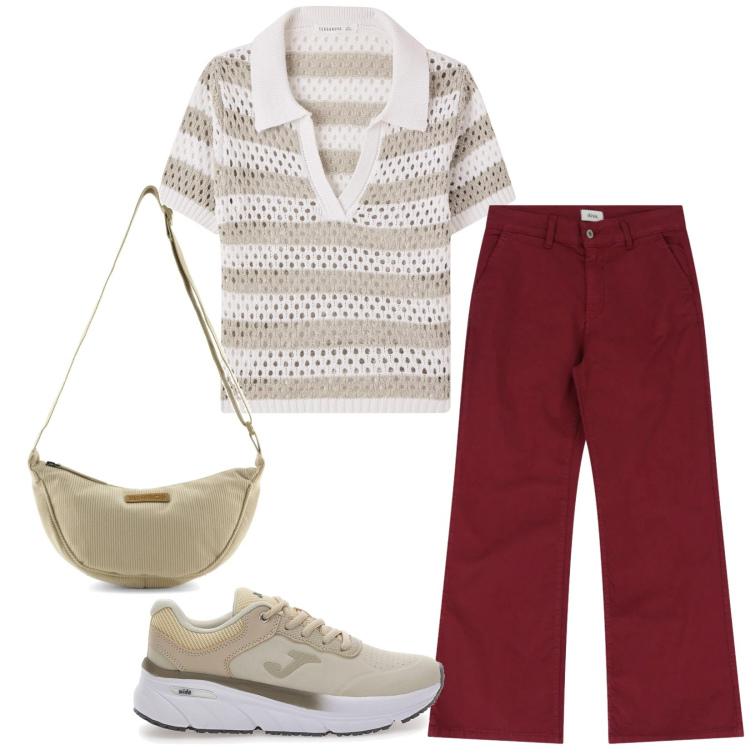 Outfit donna - Total look #2411414. Stile Casual per Tutti i giorni. Abbinamento con t-shirt, jeans, borse a tracolla, sneakers.