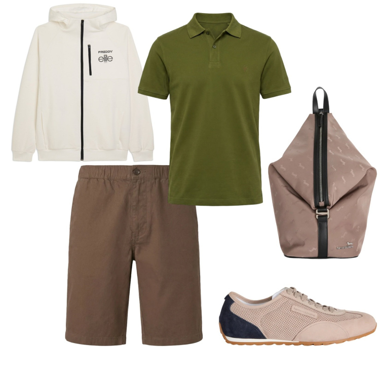 Outfit uomo - Urban. per Sport. Abbinamento con sneakers, borse sportive, polo, bermuda, felpe con cappuccio.