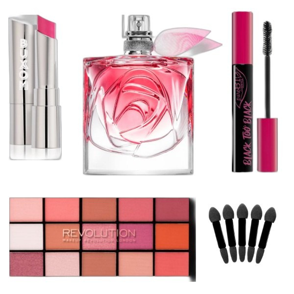 Outfit donna - rosa shocking. Abbinamento con ombretti, ombretti, profumi, rossetti, mascara.