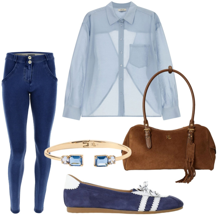 Outfit donna - Bracciale con pietre. Stile Casual per Tutti i giorni. Abbinamento con jeggings, borse a spalla, braccialetti, ballerine, camicie.