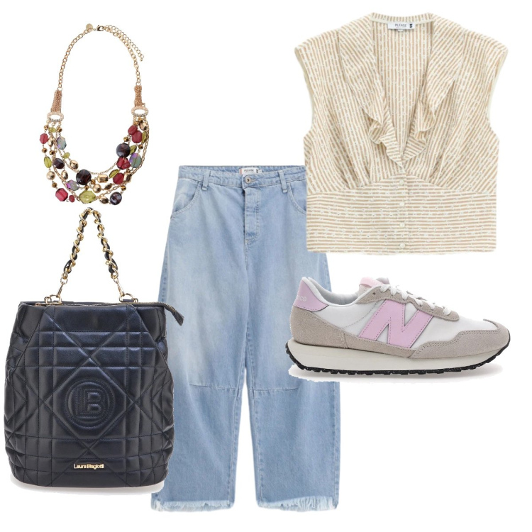 Outfit donna - Jeans sfrangiati. Stile Urban per Tutti i giorni. Abbinamento con camicie, jeans, collane, sneakers, zaini.