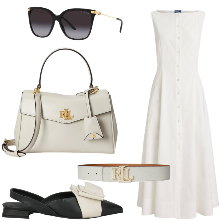Outfit donna - Le ballerine raffinate. Stile Chic per Tutti i giorni. Abbinamento con ballerine, vestiti, occhiali da sole, borse a mano, cinture.