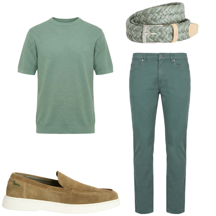 Outfit uomo - Harmont & Blaine. Stile Casual per Ufficio. Abbinamento con pantaloni, t-shirt, cinture, scarpe stringate.