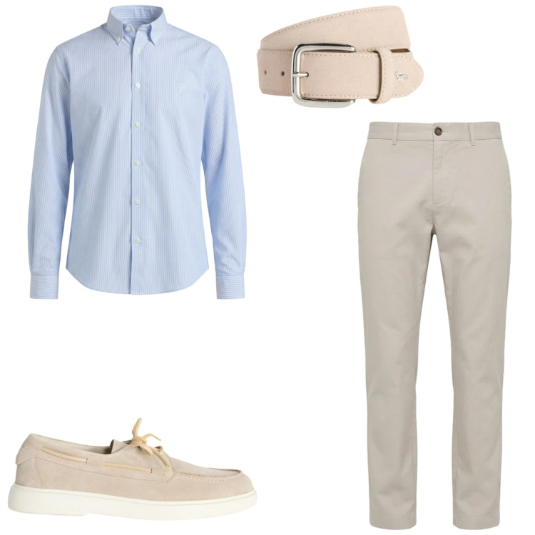 Outfit uomo - In ufficio. Stile Business/Elegante per Ufficio. Abbinamento con scarpe stringate, cinture, camicie, pantaloni.