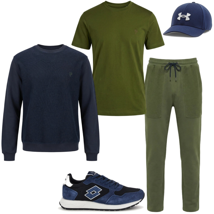 Outfit uomo - Dopo il temporale. Stile Casual per Tutti i giorni. Abbinamento con pantaloni, felpe, t-shirt, cappelli, sneakers.