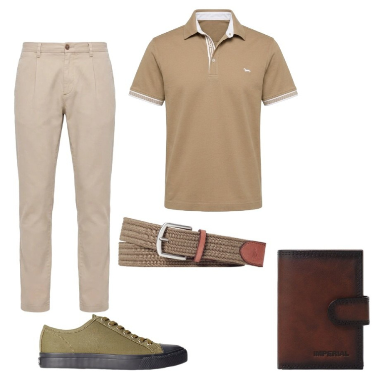Outfit uomo - Total look #2411976. Stile Casual per Tutti i giorni. Abbinamento con portafogli, polo, pantaloni, sneakers, cinture.