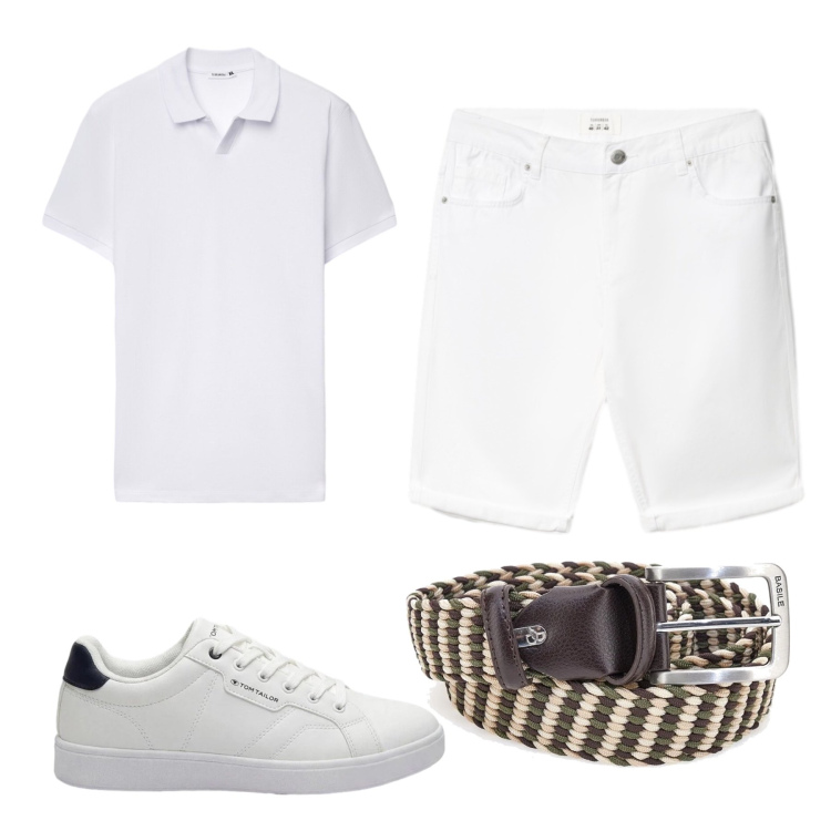 Outfit uomo - Total look #2412026. Stile Casual per Tutti i giorni. Abbinamento con sneakers, polo, bermuda, cinture.