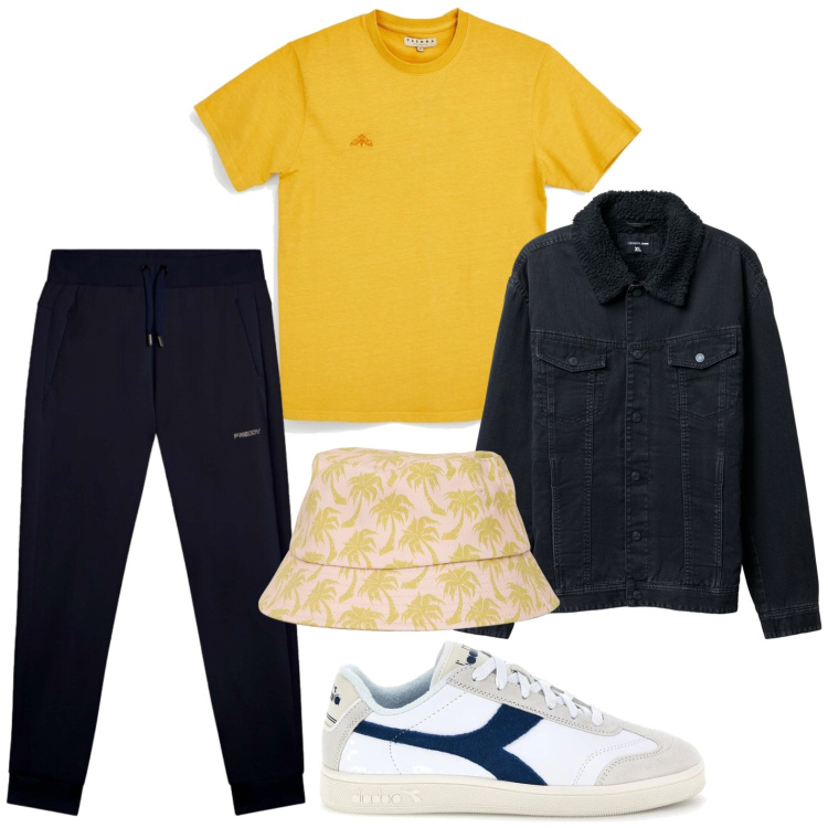 Outfit uomo - Lino d’estate. Stile Casual per Tutti i giorni. Abbinamento con cappelli con visiera, giacche, pantaloni, t-shirt, sneakers.
