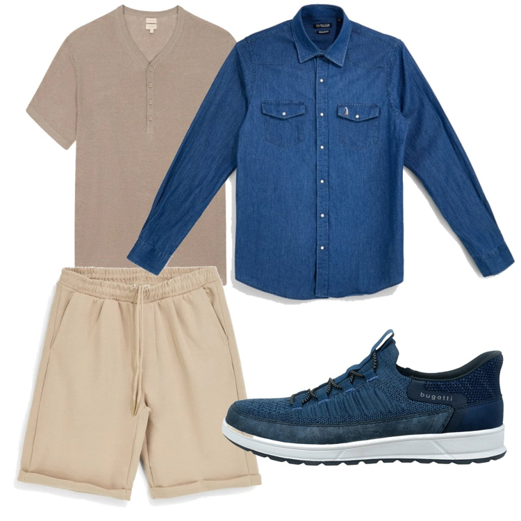Outfit uomo - Naturalezza di stile. Stile Casual per Tutti i giorni. Abbinamento con t-shirt, bermuda, camicie, sneakers.